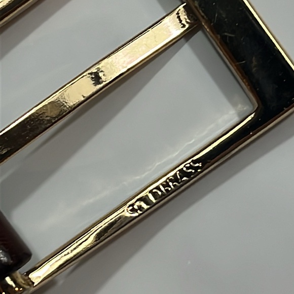 DONALD J. TRUMP 1” Brown Classic leather Belt 44 business BRASS square Buckle 44 - Picture 12 of 14